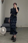 SHUSHUTONG pleated mid skirt aw21sk08 dark blue
